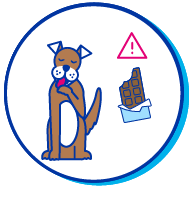 Picto chien chocolat