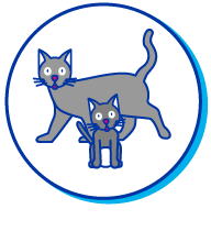 Picto chaton avec maman chat