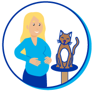 Picto femme enceinte chat