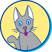 Picto chat yeux bleus