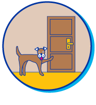 Picto chien porte