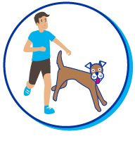 Picto course chien