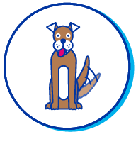 Picto chien heureux