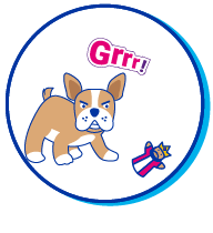 Picto chien grogne