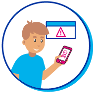 Pictogramme des dangers du téléphone pour l'enfant