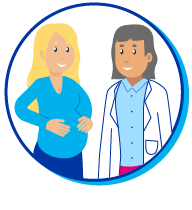 Picto femme enceinte m&eacute;decin