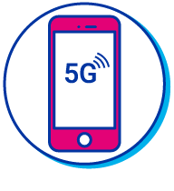 Pictogramme d'un iPhone à connexion 5G