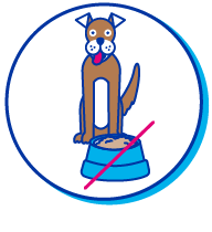 Picto chien gamelle barr&eacute;e
