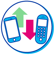 Pictogramme comparatif entre téléphones d'avant et téléphones d'aujourd'hui
