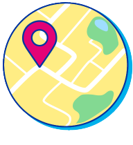 Pictogramme carte avec balise