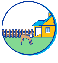 Picto chien jardin
