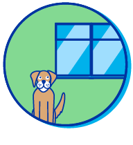 Picto chien fen&ecirc;tre