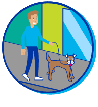 Picto chien promenade