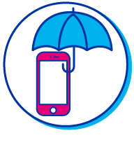 Picto smartphone parapluie
