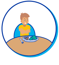 Picto enfant assiette boude