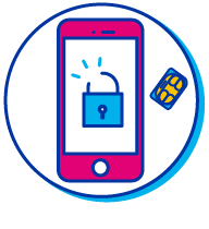 Pictogramme d'un téléphone désimlocké