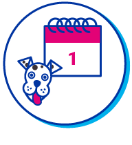 picto calendrier et chien