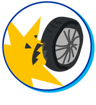 pneu &eacute;clat&eacute;