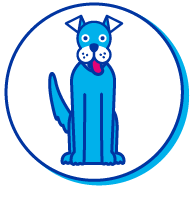 Picto chien bleu