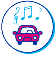 Picto note de musique voiture