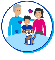 Picto chien famille