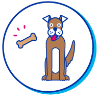 Picto chien friandises
