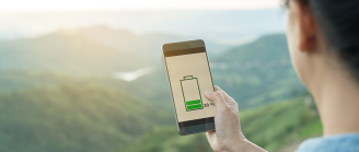 t&eacute;l&eacute;phone avec batterie faible