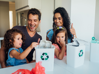 Tri des déchets famille