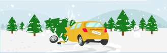 accident de voiture sur la neige