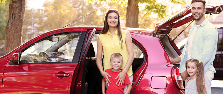 Famille en voiture