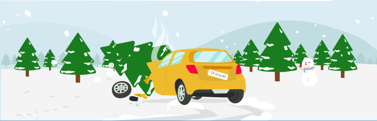 accident de voiture sur la neige